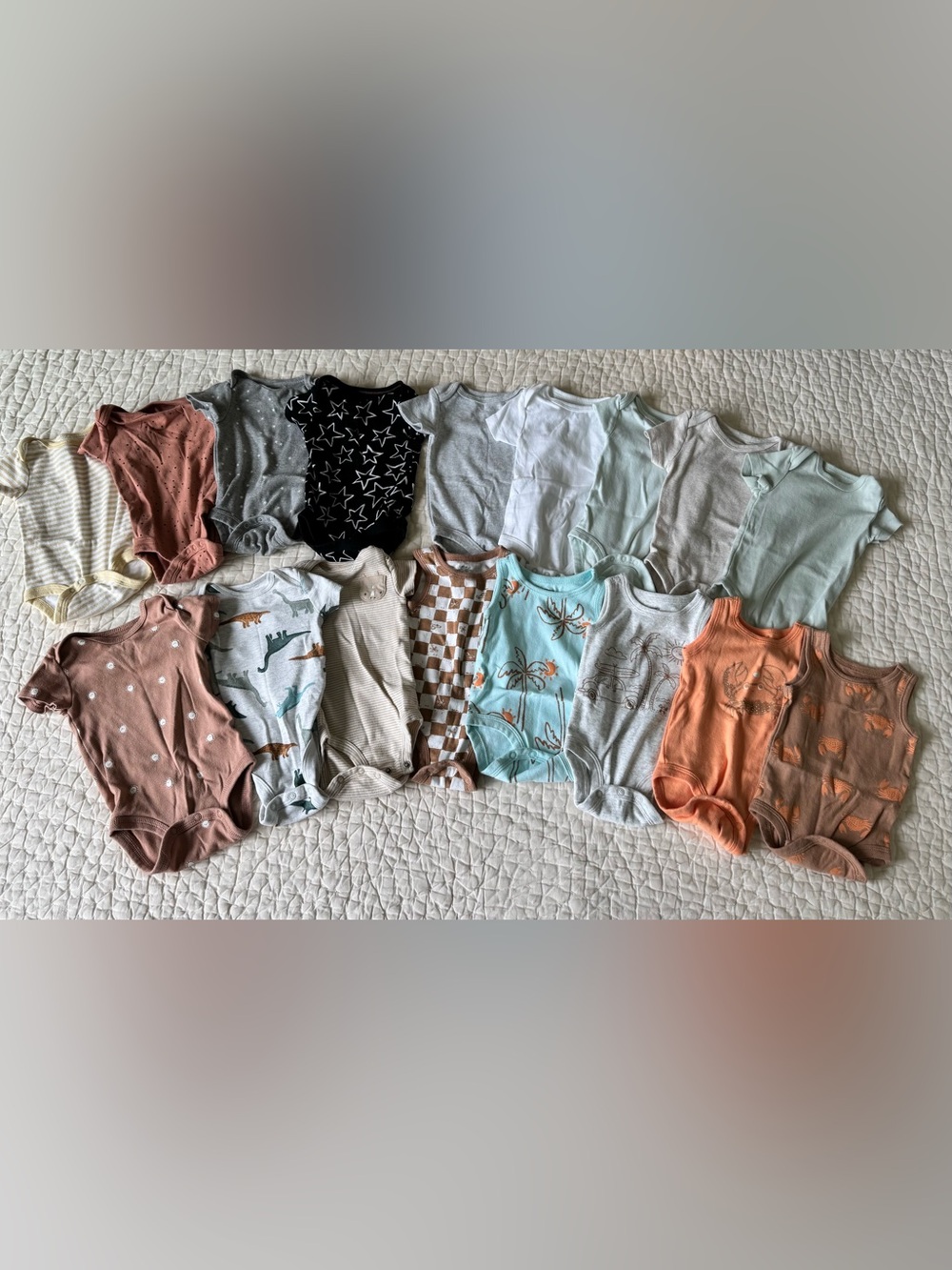0-3 Unisex or Baby Boy Bodysuit Onesies - Target & Carters - Lot of 17